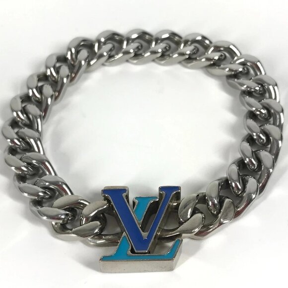 LOUIS VUITTON M0919L LV logo Chain Bracelet LV Initials Accessories Bracelet - Picture 1 of 10
